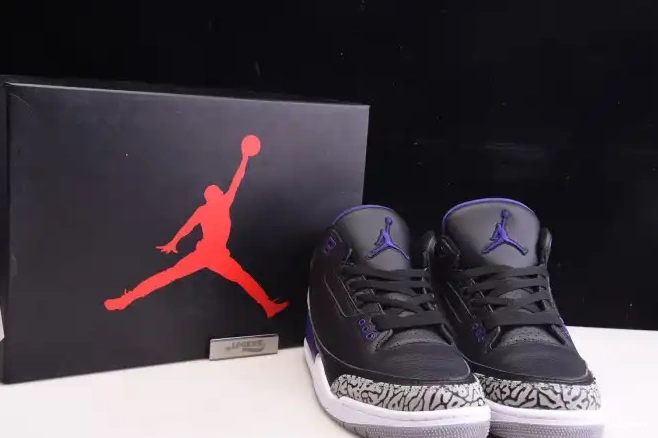 Cheap Air 3 Retro Black Court Jordan Purple CT8532-050 0510